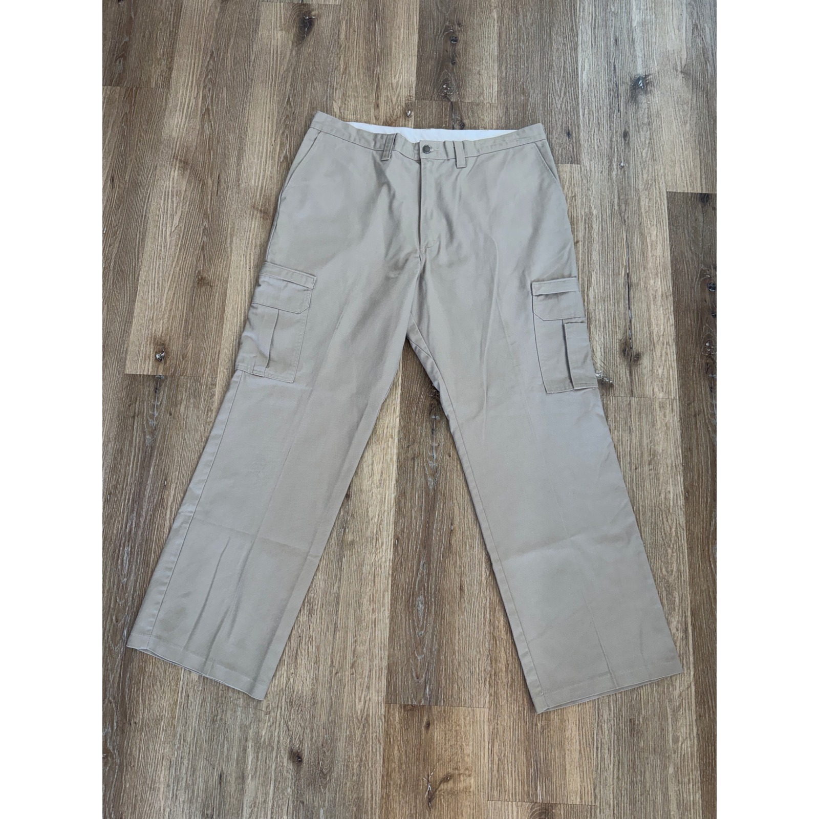 Dickies Relaxed Fit Straight Leg Cargo Work Pants Mens 40x34 Khaki Tan Utility